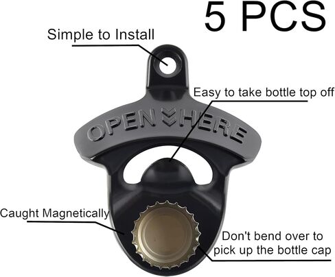 Retro Magnetic Bottle Opener Wall Mount, Antique Copper Beer Bottle Top Opener for Wall (1 Pack) in Kuwait