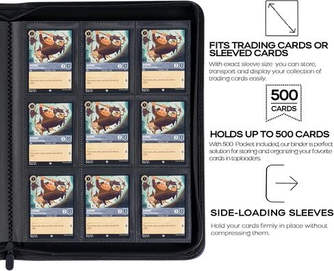 Binder for Lorcana Cards ، Premium 9 Pocket Trading Card ألبوم مع 500 جيوب و Playmat متوافق مع بطاقات Lorcana والرموز والقواعد - الأزرق الكلاسيكي in Saudi Arabia