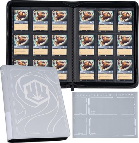 Binder for Lorcana Cards ، Premium 9 Pocket Trading Card ألبوم مع 500 جيوب و Playmat متوافق مع بطاقات Lorcana والرموز والقواعد - الأزرق الكلاسيكي in Saudi Arabia