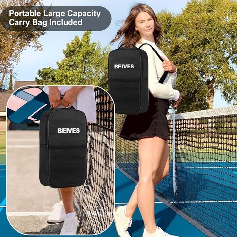Pickleball Paddles, Fiberglass Pickleball Paddles Set of 2, Lightweight Pickleball Set, Pickle Ball Rackets with 4 Pickleball Balls, 1 Pickleball Bag, Pickle Ball Paddle for Women Men in Saudi Arabia