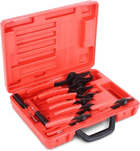 DNA Motoring 2pc 10 in Heavy Multi Anternal internal spring circlip plier for ring remover reporting snap ring plier ، w/case ، tools-00533 in Saudi Arabia