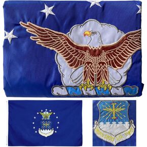 Force Air Force US 3x5 في الهواء الطلق على الوجهين- 3ply 240d 4 صفوف مخيط- الولايات المتحدة الأمريكية 3x5 Airforce Flags- UV Fade Resistant with Canvas Header و 2 نحاس نحاسي in Kuwait
