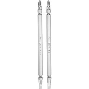 Harfington 2PCS SL6.0 / PH2 بت مفك البراغي مزدوج نهاية 1/4 "Hex Shank 5.51" الطول Phillips CR-V الفولاذ وتثبيت رأس مسطح قطعة صغيرة لإصلاح آلة تجميع الأثاث