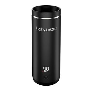 Baby Brezza Superffast Portable Bott Botture أكثر دفئًا - 50 ٪ أسرع - حليب الأم أكثر دفئًا ودفءًا - آمنًا ، وحتى تسخين - حتى 9 أوقية - لا توجد محولات ، أسود