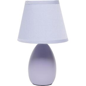 تصاميم بسيطة LT1197-Blu 9.45 "أنيقة وأنيقة مستطيل مصغرة مصباح السيراميك البيضاوي مع الظل المطابق ، لغرفة المعيشة ، غرفة النوم ، المكتب ، الأزرق