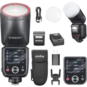 godox v100c flash v100-c 100w route read reach screen for for canon ، 2.4g wireless مع فلاش خارجي ومصارع مصراع عالمية 1/80000 ، بطارية ليثيوم مدمجة (إصدار الولايات المتحدة الأمريكية)