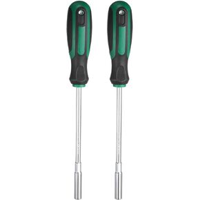 Harfington 2pcs Metric Nut Driver 13mm Diat 150mm Round Snank CR-V 6 Point hex hexagon مفك مفك مفتاح مفصل مقبس مع مقبض غير انزلاق لتشديد السحابات والخافين