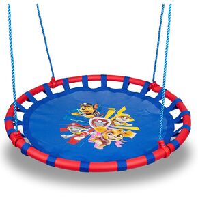 Swurfer Paw Patrol Tree Swing ، Saucer Swing - مجموعات أرجوحة للفناء الخلفي ، أرجوحة في الهواء الطلق للأطفال