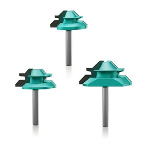 CSOOM 3PCS 45 درجة قفل جهاز التوجيه بتات 1/2 بوصة ساق لمدة 5/32 "، 7/32" ، 15/32 "قطع التوجيه مفصل الطول لإنشاء مفصل القفل ميتري