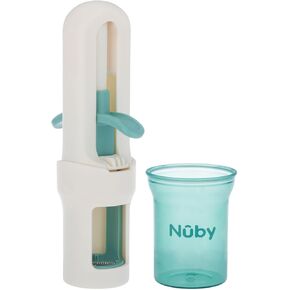 أداة قاطع العنب Nuby - Safe Grape Slicer للأطفال الصغار والأطفال والرضع | قاطع الفاكهة للوجبات الخفيفة والوجبات والفطام الذي يقوده الطفل ، رمادي