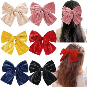 yxiang 24pcs مقاطع شعر مخملية و barrettes للفتيات الصغيرات ، 4 بوصات أقواس الشعر مبطنة بالكامل غير باريتات شعر عيد الميلاد للطفل الصغير فتاة صغيرة (12 زوجًا)