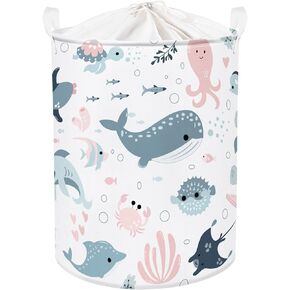Clastyle Playroom Shark Toy Baby Basket Rectangle Sea Fish Kid Clothes Basket Shower Blanket Towel Bathroom Organizer Bin Book Shelf Basket for Classroom Nursery in Saudi Arabia