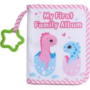 ألبومات صور الطفل ، كتاب صور ألبوم بوليستر ناعم يحمل 17pcs 4x6 "مع Hook Colorful My Fore Family Photo Baby Baby Memory Book for Newborn Toddler Kids (Giraffe)