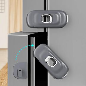 Cabinet Fridge Locks Baby Proofing, 6 Pack Child Proof Cabinet Refrigerator Locks, Baby Child Safety Frigerator Locks for Cabinets, with Strong Adhesive Pad for Draw Kitchen Oven (White, 6 Pack)