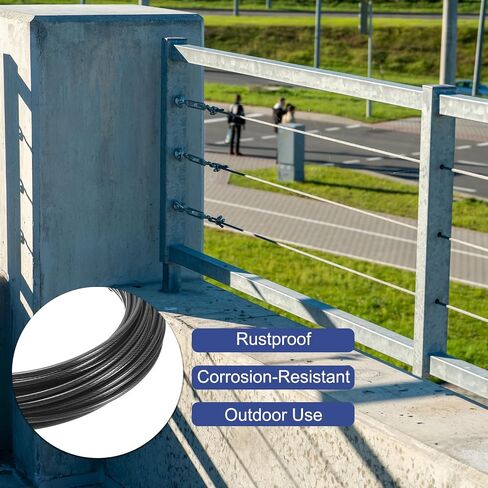 uxcell 1/16 "(1.5mm) 304 حبل سلك الكبلات الفولاذ المقاوم للصدأ 7 × 7 خيوط Core 50ft (15m) in Kuwait