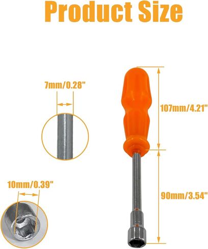 Biaungdo 7mm Socket Wrench Screwdriver, High-Carbon Steel Hexagon Nut Driver Non-Magnetic Tip Hex Nut Screwdriver Hand Tool in Kuwait