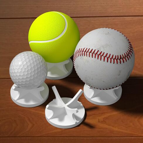 Cosmos 4 Pcs Sport Ball Stand Holder Baseball Display Stand Golf Ball Holder Tennis Ball Desk Rack for Baseball Tennis Ball Golf Ball Small Sphere Stone Egg Stand, Non-Slip Bottom in Kuwait