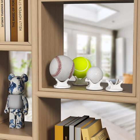 Cosmos 4 Pcs Sport Ball Stand Holder Baseball Display Stand Golf Ball Holder Tennis Ball Desk Rack for Baseball Tennis Ball Golf Ball Small Sphere Stone Egg Stand, Non-Slip Bottom in Kuwait