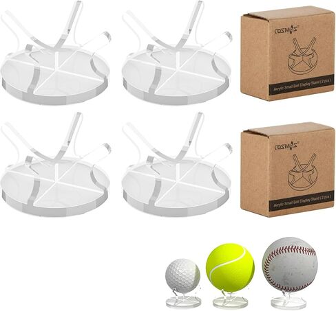 Cosmos 4 Pcs Sport Ball Stand Holder Baseball Display Stand Golf Ball Holder Tennis Ball Desk Rack for Baseball Tennis Ball Golf Ball Small Sphere Stone Egg Stand, Non-Slip Bottom in Kuwait