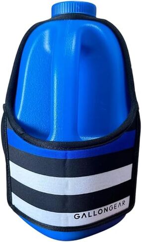 Gallon Gear 1 Gallon Large Water Bottle - BPA Free Plastic, Reusable Water Jug - Hydration Water Bottle for Men and Women - Gym, Sports, Training & Fitness (Red w/American Flag Cover) in Kuwait