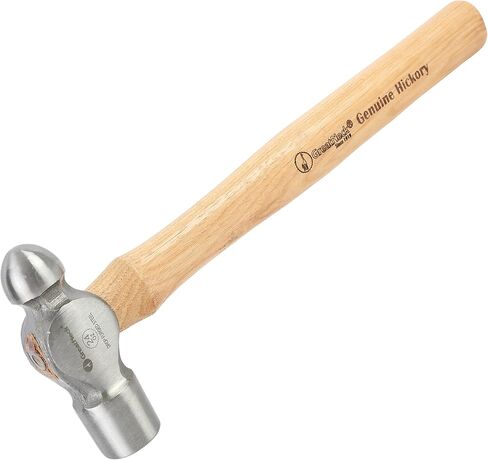 GreatNeck BP8 Ball Peen Hammer, 8 Oz Drop-Forged Steel Metalworking Tool With Precision-Balanced Authentic Hickory Wood Ball Peen Hammer Handle, For Riveting, Shaping, And Bending Meta in Kuwait
