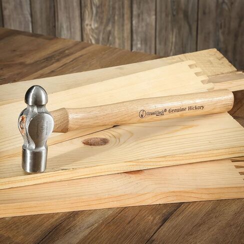 GreatNeck BP8 Ball Peen Hammer, 8 Oz Drop-Forged Steel Metalworking Tool With Precision-Balanced Authentic Hickory Wood Ball Peen Hammer Handle, For Riveting, Shaping, And Bending Meta in Kuwait