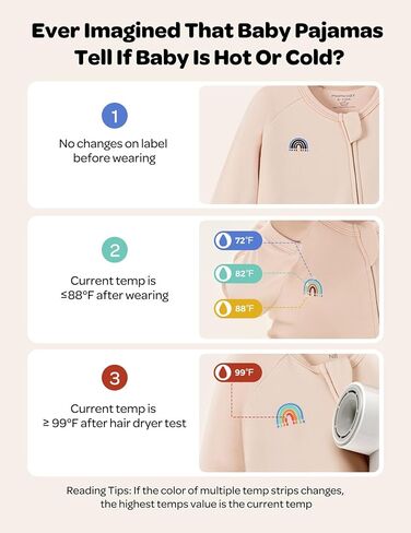 Momcozy Boy Girl Baby Pajamas Onesie, 0-24 M Temp-Sensing 2-Way Zipper Cotton & Viscose Derived from Bamboo Newborn Sleepers in Kuwait