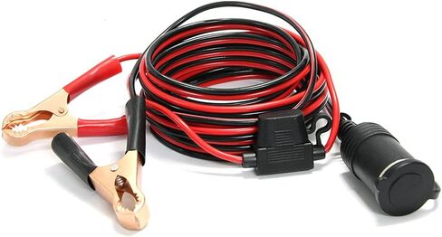 5FT/1.5 m 16 AWG Female Car Cigarette Lighter Socket Extension Cord with Battery Alligator Clips Car Battery Clip-on Extension Cable with 15A Fuse in Saudi Arabia