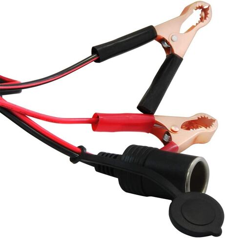 5FT/1.5 m 16 AWG Female Car Cigarette Lighter Socket Extension Cord with Battery Alligator Clips Car Battery Clip-on Extension Cable with 15A Fuse in Saudi Arabia
