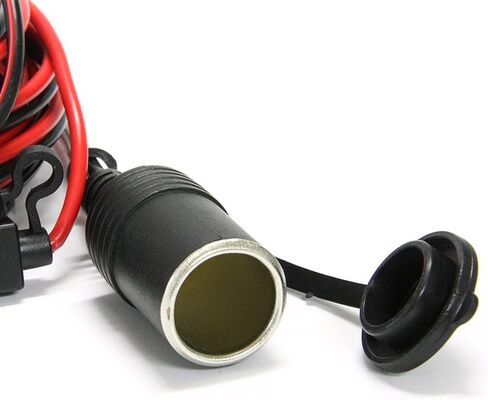 5FT/1.5 m 16 AWG Female Car Cigarette Lighter Socket Extension Cord with Battery Alligator Clips Car Battery Clip-on Extension Cable with 15A Fuse in Saudi Arabia
