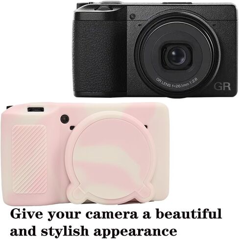 Protective Case for Ricoh GRIII GRIIIx Camera, Soft Silicone Ricoh GRIII GRIIIx Camera Case Cover with Detachable Lens Cover Lightweight Skin Friendly，Misty Pink in Saudi Arabia