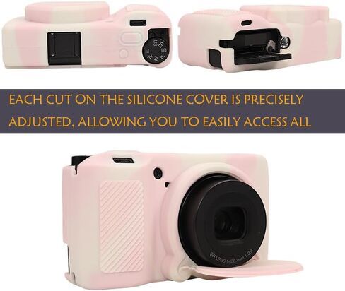 Protective Case for Ricoh GRIII GRIIIx Camera, Soft Silicone Ricoh GRIII GRIIIx Camera Case Cover with Detachable Lens Cover Lightweight Skin Friendly，Misty Pink in Saudi Arabia