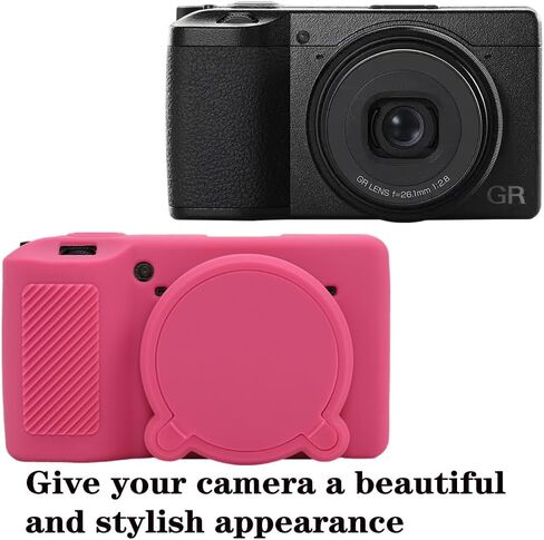 Protective Case for Ricoh GRIII GRIIIx Camera, Soft Silicone Ricoh GRIII GRIIIx Camera Case Cover with Detachable Lens Cover Lightweight Skin Friendly，Misty Pink in Saudi Arabia