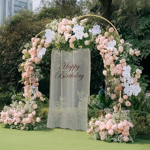 Babenest Gold Arch Backdrop Stand مجموعة من 2 ، 7.2 قدم/8 قدم القوس المعدني ، إطار قوس بالون لحفل عيد ميلاد حفل زفاف الطفل دش المأدبة in Kuwait