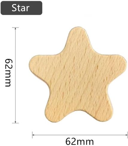 6pcs Wooden Cartoon Cloud Shape Cabinet Knobs Decorative Wood Dresser Knobs with Screws Dresser Pulls Wooden Knobs Furniture Knobs Nursery Drawer Handles Kid's Room Decor in Kuwait