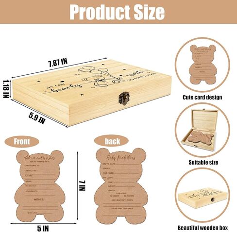 Advice and Wishes for Parents To Be, 30 Pcs Winnie Baby Predictions and Advice Cards, Baby Predictions and Wishes Box, Predictions and Advice Cards for Mommy to Be, Wishes Crads for Baby 5x7 inch in Kuwait