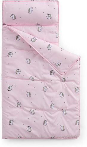 Kids Sleeping Bag Nap Mat with Pillow & Blanket – 3-in-1 Machine Washable Quilted Mat for Toddlers – Portable with Handles – 20" x 50" for Daycare, Preschool, Travel, & Sleepovers in Kuwait