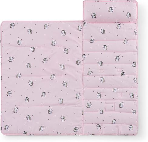 Kids Sleeping Bag Nap Mat with Pillow & Blanket – 3-in-1 Machine Washable Quilted Mat for Toddlers – Portable with Handles – 20" x 50" for Daycare, Preschool, Travel, & Sleepovers in Kuwait