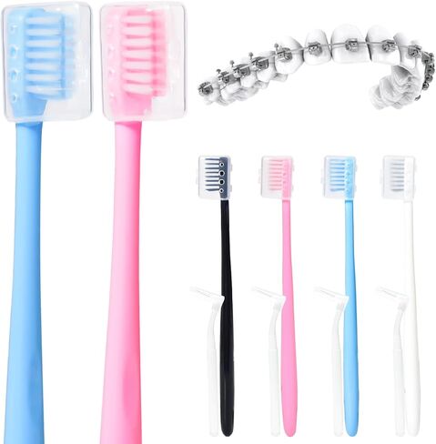 Y-Kelin 2IN1 Orthodontic Braces Toothbrush with interdental Brush in Kuwait