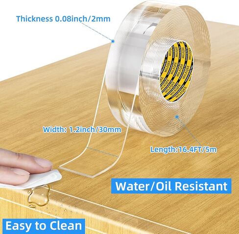 Clear Edge Protector Strip, 1.18in x 9.84FT, Sharp Edge Wrap Cover Tape, Self Adhesive Protective Bumper Corner Guards for Cabinet Door Desk Glass Table Bed Furniture, Kitchen Countertop, Waterproof in Kuwait