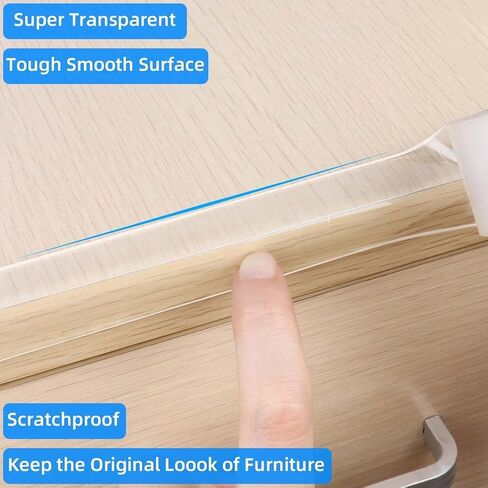 Clear Edge Protector Strip, 1.18in x 9.84FT, Sharp Edge Wrap Cover Tape, Self Adhesive Protective Bumper Corner Guards for Cabinet Door Desk Glass Table Bed Furniture, Kitchen Countertop, Waterproof in Kuwait