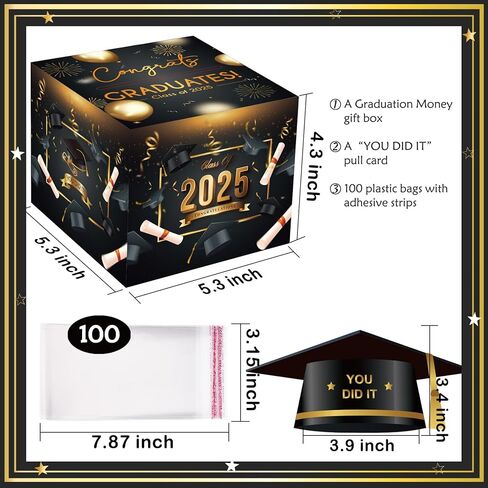 صندوق نقود عيد الأب لسحب الهدايا النقدية، مفاجأة أفضل حامل نقود للأب مع 100 قطعة من الحقائب الشفافة - طرق ممتعة لتقديم النقود كهدية من الابنة in Kuwait