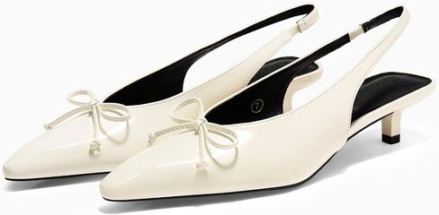 Coutgo Womens Slingback هريرة منخفضة الكعب اللباس أحذية مغلقة مقبلة إصبع القدم زلة على مضخات العمل in Kuwait