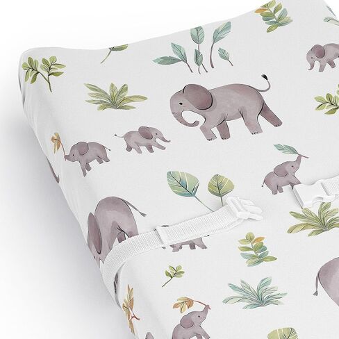 Sweet Jojo Designs Dog Boy Girl Unisex/Gender Neutral Baby Changing Pad Cover Sheet Infant Newborn Diaper Table Change Mat Cover Grey Taupe Blue Modern Puppy Pet Watercolor Puppies Bulldog Paw Print in Kuwait
