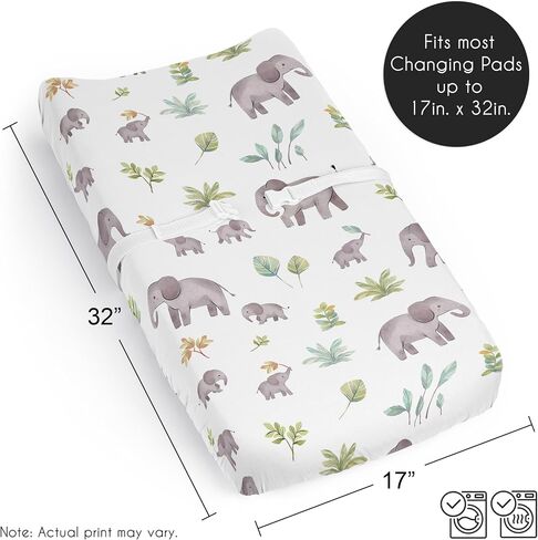 Sweet Jojo Designs Dog Boy Girl Unisex/Gender Neutral Baby Changing Pad Cover Sheet Infant Newborn Diaper Table Change Mat Cover Grey Taupe Blue Modern Puppy Pet Watercolor Puppies Bulldog Paw Print in Kuwait