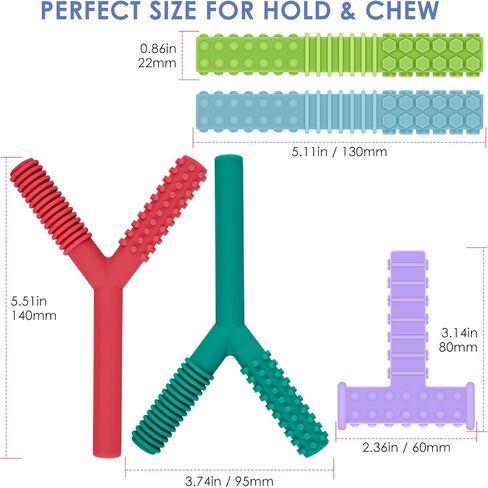 ألعاب Erkoon Sensory Chew للأطفال المصابين بالتوحد ، 4 عبوات أدوات محرك عن طريق الفم من السيليكون للأطفال الحسيين الذين يعانون من مرض التوحد ، والعض ، و ADHD ، و SPD ، و Chewies ذوي الاحتياجات الخاصة ، ولعب العصي التسنين (4 حزمة#1) in Kuwait