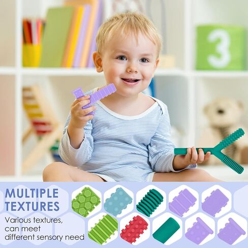 ألعاب Erkoon Sensory Chew للأطفال المصابين بالتوحد ، 4 عبوات أدوات محرك عن طريق الفم من السيليكون للأطفال الحسيين الذين يعانون من مرض التوحد ، والعض ، و ADHD ، و SPD ، و Chewies ذوي الاحتياجات الخاصة ، ولعب العصي التسنين (4 حزمة#1) in Kuwait