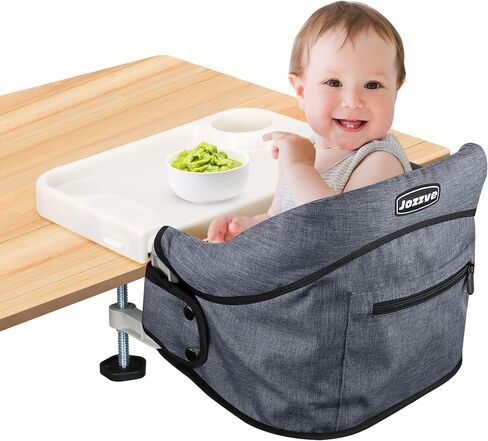 ربط على كرسي مرتفع ، كرسي Jozzve Baby High ، كرسي مرتفع محمول للسفر ، كرسي طاولة سريع قابل للطي مع حقيبة تخزين ، مقطع مقعد لتغذية الأطفال على كرسي مرتفع للمنزل والسفر (رمادي) in Kuwait