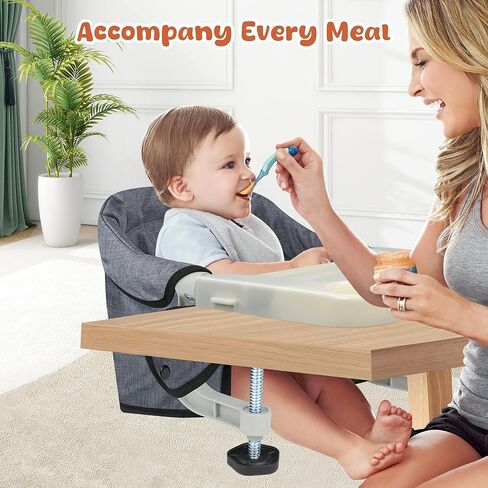 ربط على كرسي مرتفع ، كرسي Jozzve Baby High ، كرسي مرتفع محمول للسفر ، كرسي طاولة سريع قابل للطي مع حقيبة تخزين ، مقطع مقعد لتغذية الأطفال على كرسي مرتفع للمنزل والسفر (رمادي) in Kuwait