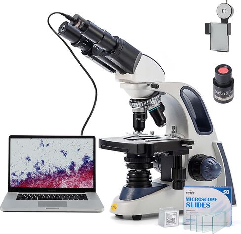 SWIFT 3MP Digital Integrated Binocular Microscope, 40X-1600X,Siedentopf Head,Research-Grade,with Mechanical Stage,Ultra-Precise Focusing for Adults Students Lab in Kuwait